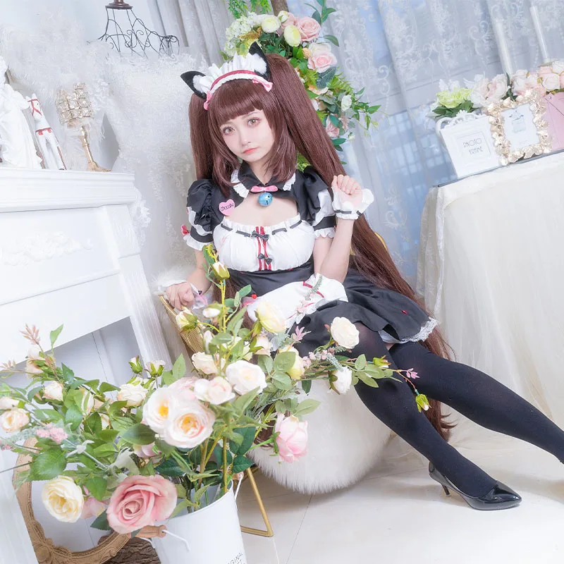 

The NEKOPARA coffee Maid Outfit Chocola Vanilla Cosplay dress costume for Women F