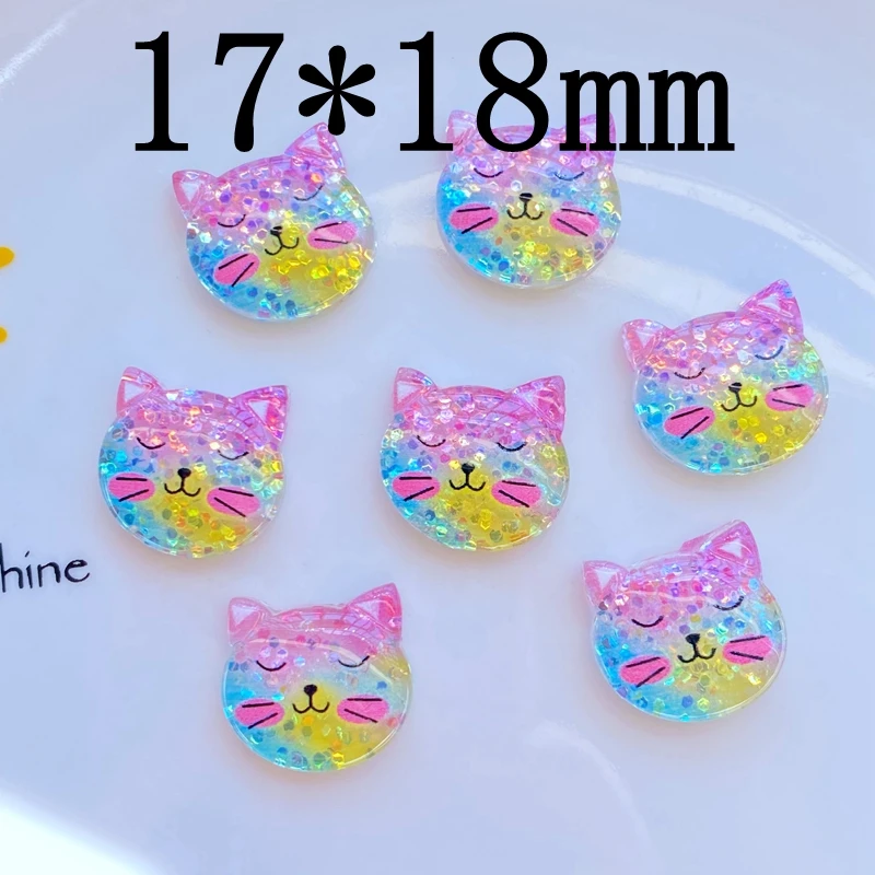 10Pcs New Mini Cute Shiny Cat Flat Back Resin Scrapbooking DIY Jewelry Craft Decoration Accessorie