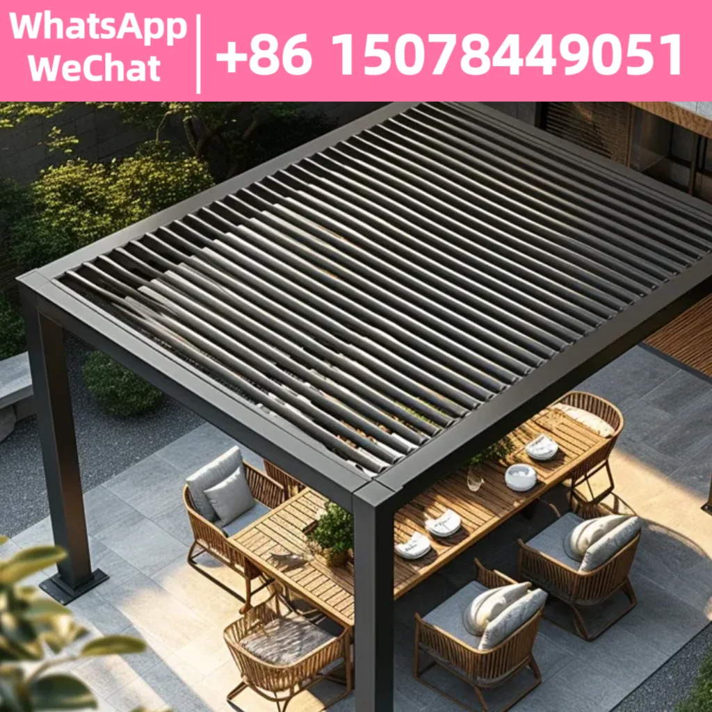 

Aluminum outdoor pergola bioclimatic louver pergola canopy roof garden pergola