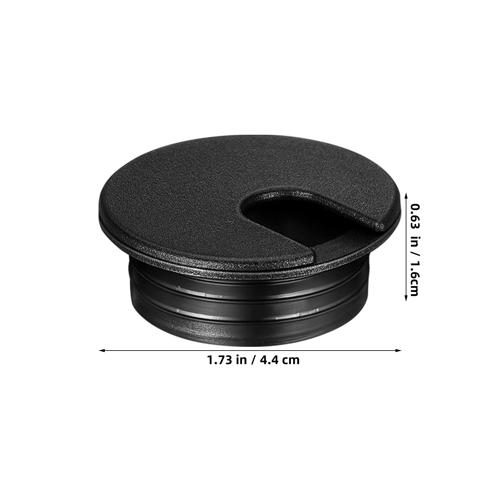 6個入り ブラックABSデスクホールケーブルグロメット 丸型ワイヤーカバー オフィス/家庭用テーブル配線穴オーガナイザー デスクグロメット