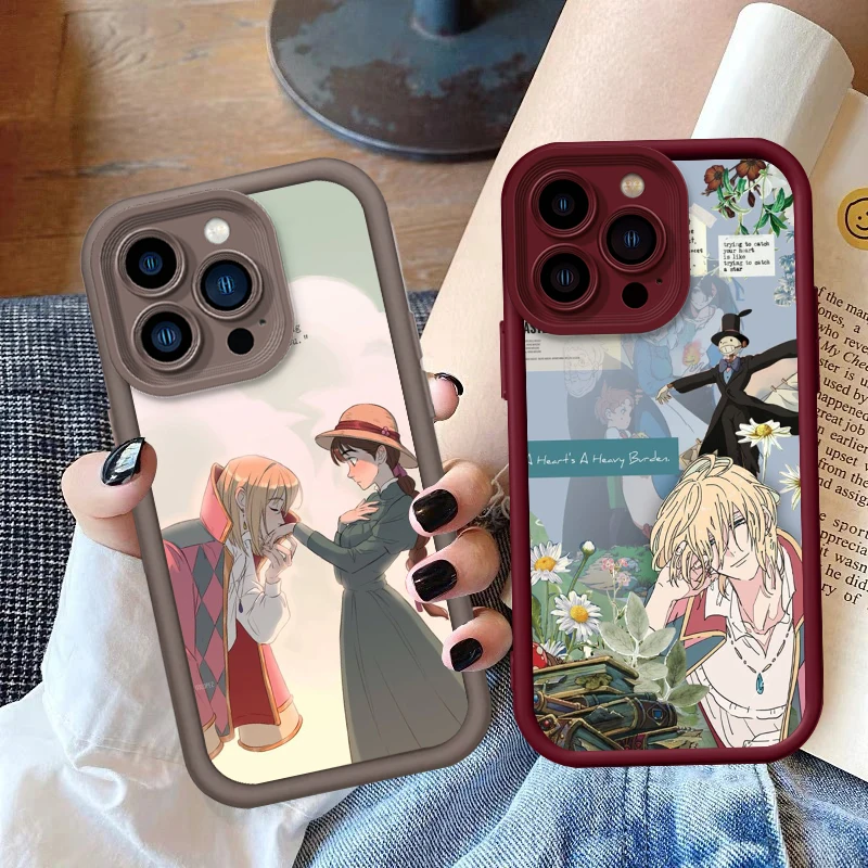 MOVING CASTLE Cartoon Cool Eye Ladder For Apple iPhone 15 14 13 12 11 XS XR X Pro Max Plus Soft Phone Case