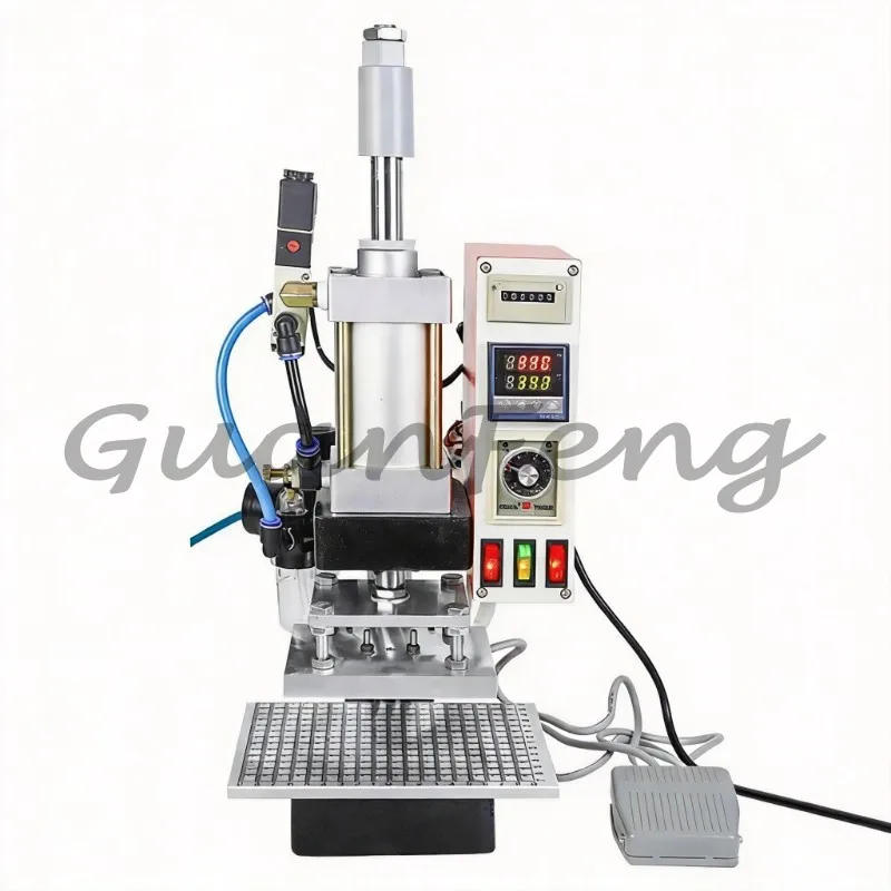 Pneumatic Hot‑Stamp Embosser Machine 110V‑220V, Custom Logo Heat Press Tool for Leather, Paper, Wood and PVC Card Printing - view 6