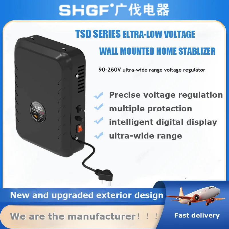 OEM Wall Mount AC Servo Motor Control Automatic Voltage Regulator/Stabilizer Single Phase 1kVA 5kVA 7kVA Copper Material 220V view 2