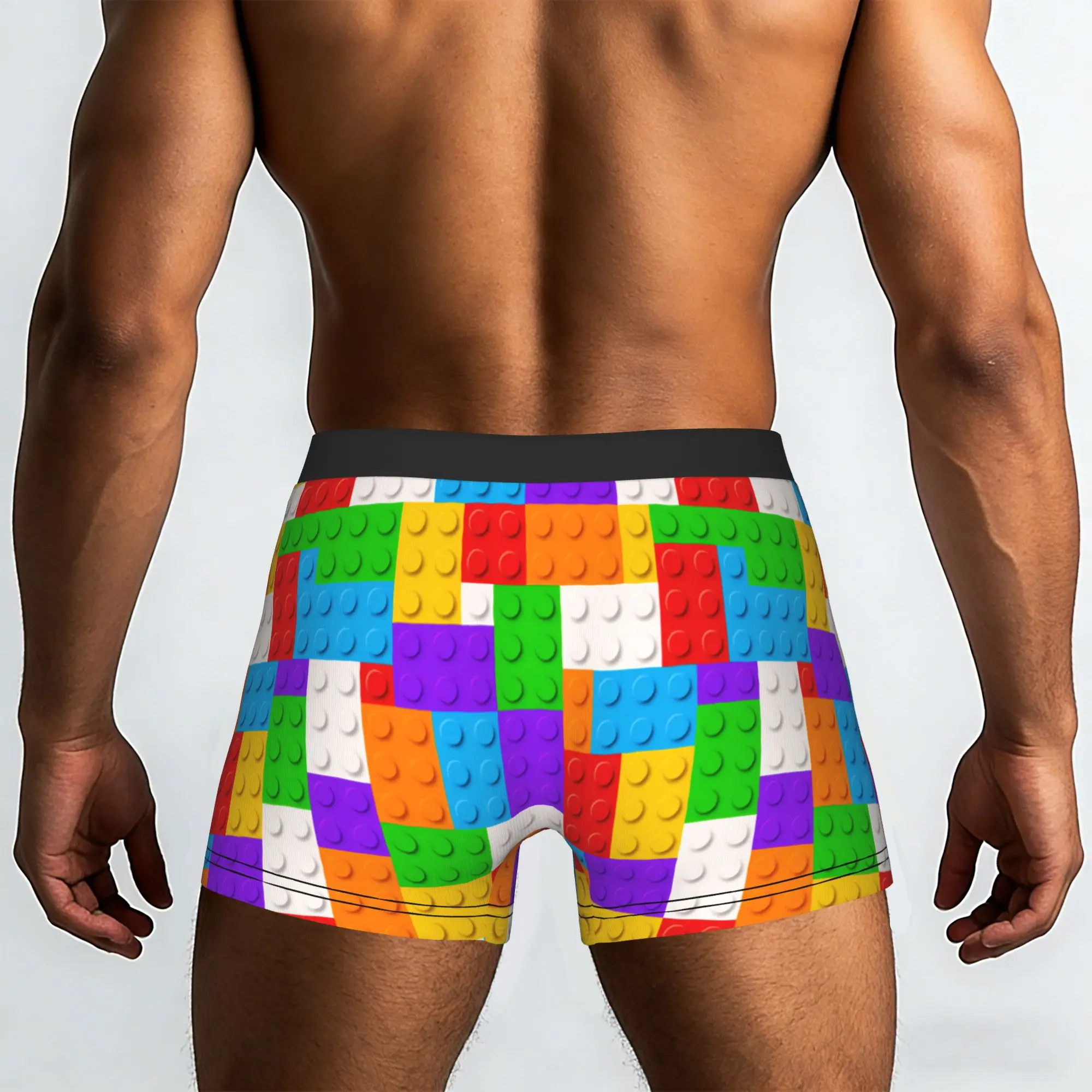 Custom Building Plastic Brick Toy Blocks Patterns Underwear Men Printed  Boxer Briefs Shorts Panties Breathable Underpants