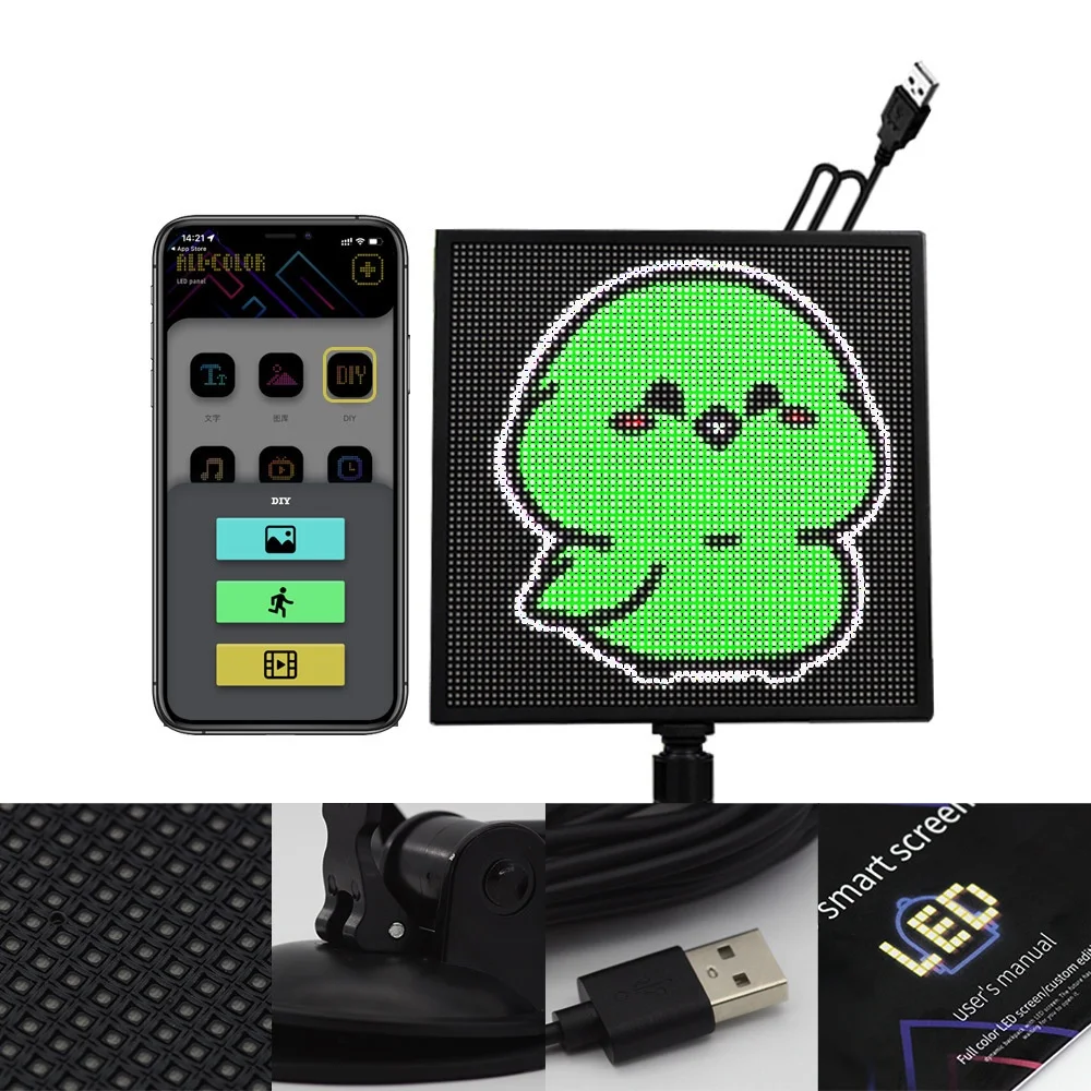 NEW Smart LED Pixel Display On Car Rear Window Bluetooth App Control Expression Light Programmable Full Color LED Pixel Screen