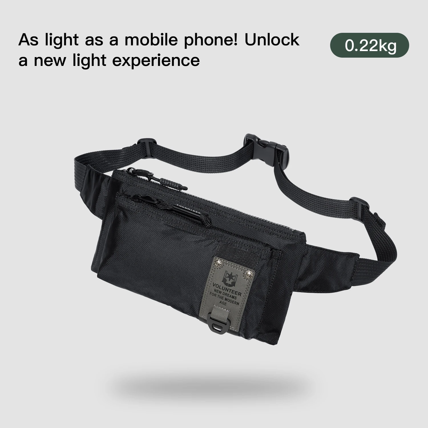 VOLUNTEER Casual Chest Bag for Men Waterproof Oxford Cloth Waist Bag Man Travel Outdoor Sports Running Crossbody Bag 1809-03