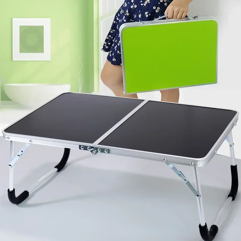 Foldable Laptop Desk,Computer Table, Portable Picnic Table, Breakfast Serving Bed Tray, Folds In Half with Inner Storage Space