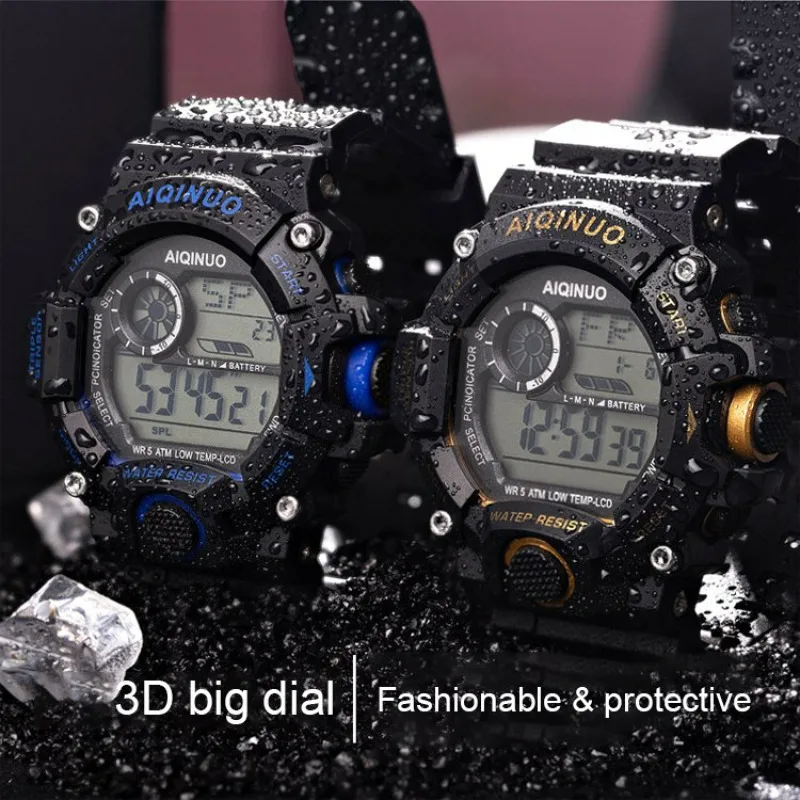 Reloj despertador luminoso impermeable anticaída, reloj deportivo electrónico, adecuado para hombres y mujeres