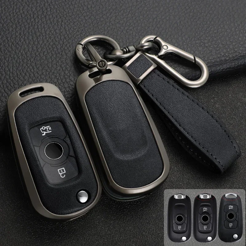 Zinc Alloy Leather Car Key Case Cover For Opel Vauxhall Astra K Corsa E Turbo Case For Buick VERANO ENCORE GX GL6 2015-2020 Key