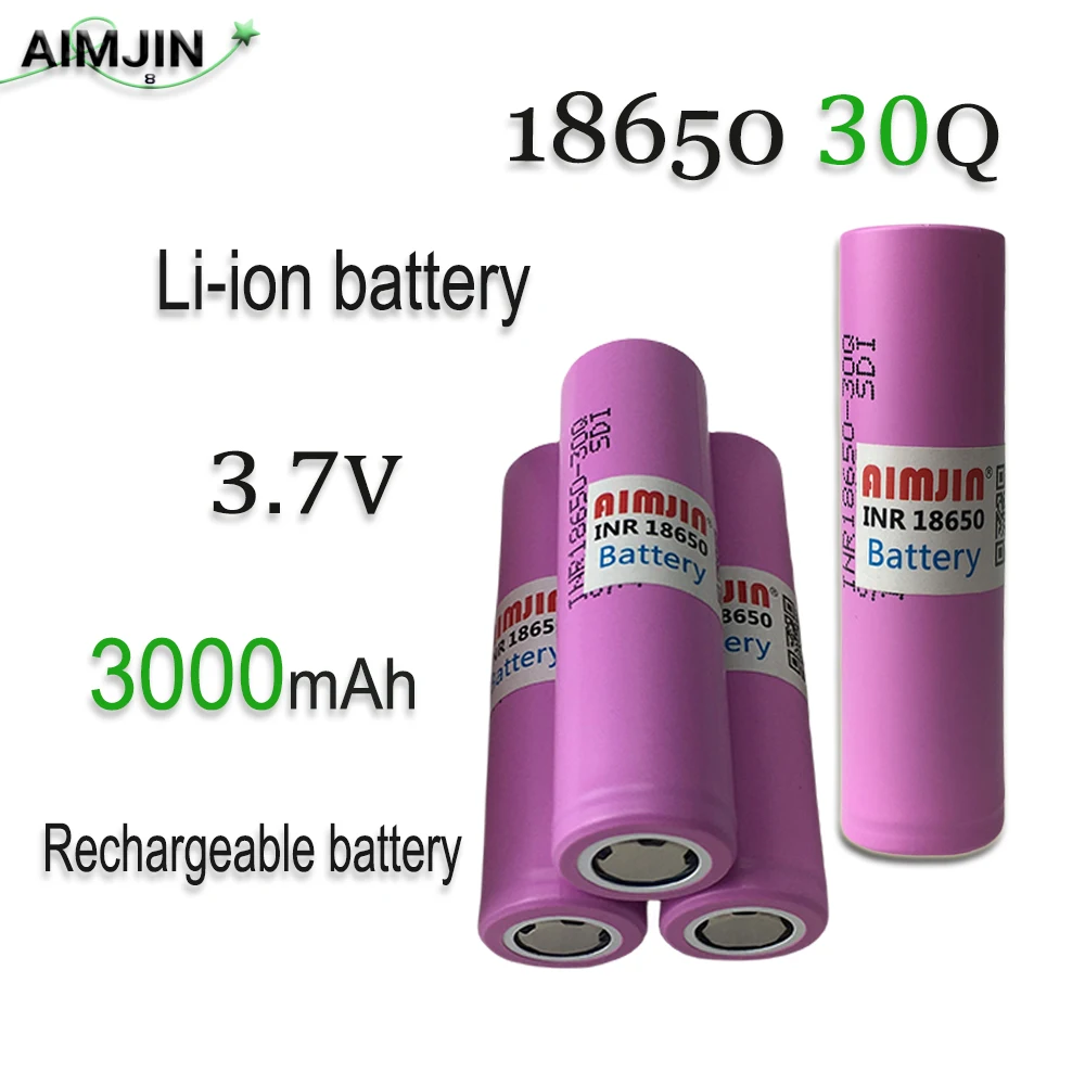 

18650 30Q 3.7V 3000mAh Rechargeable Li-ion Battery For Our Toy Tool Flashlight Battery