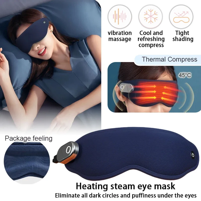 新しい多機能アイマスク、電気温冷湿布による目の保護、充電、振動マッサージ、睡眠時の目の保護