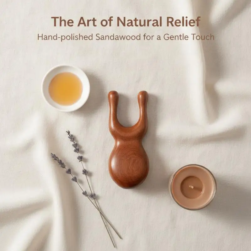 Wooden Muscle Massage Stick 1/2Pcs Natural Sandalwood Scraping Gua Sha Tool for Full Body Relaxation Office Home Travel Use