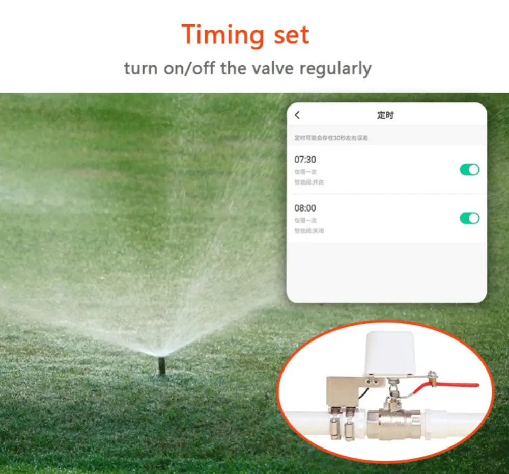 Tuya Smart WiFi Water Valve Gas Leakage Auto ON/OFF Timer Smart Home Faucet Controller Support Alexa Google Home Smart Life App