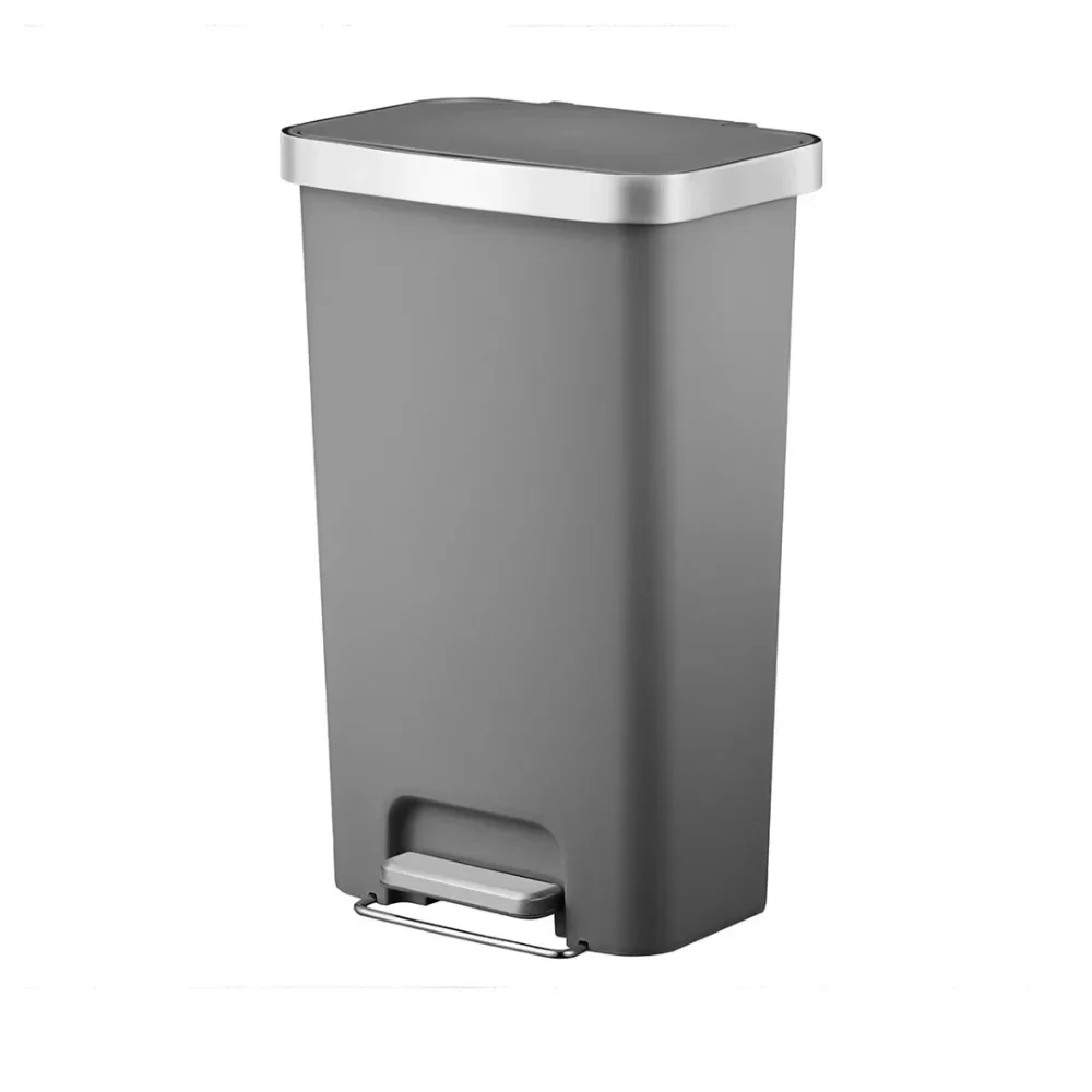 

11.9 Gallon Trash Can, Plastic Kitchen Step Trash Can, Gray