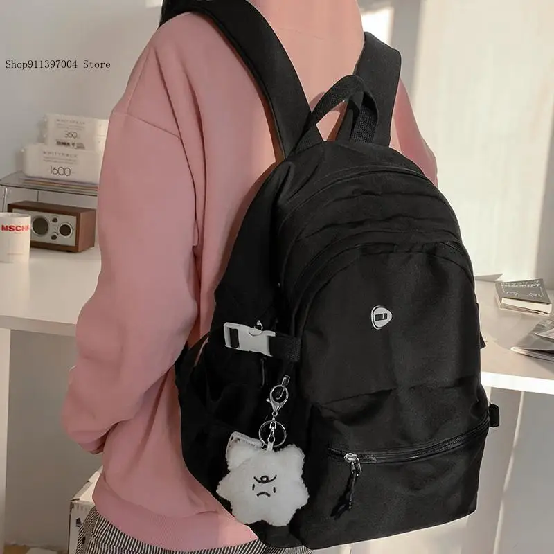 Commuting Student Urban Large Capacity Pure Color Korean Version Simple Leisure Ins Travel Backpack Woman