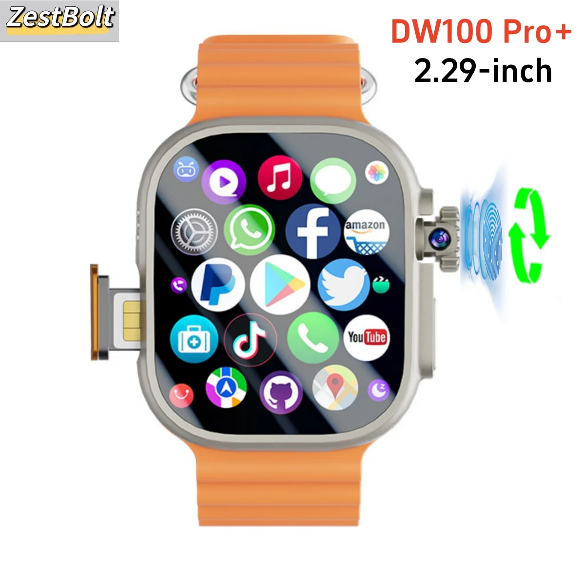 

DW100 Pro+ Smartwatch Touch ID 5G Full Netcom Smart Watch Men With Play Store Free Download App WIFI GPS WIFI 2.29inch Amoled