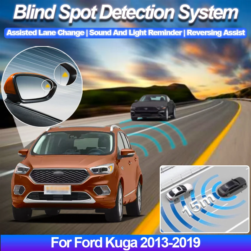 Radar Detector For Car Blind Spot Monitoring System BSD BSA BSM Parking Sensor Assist Lane Changing For Ford Kuga 2013-2019