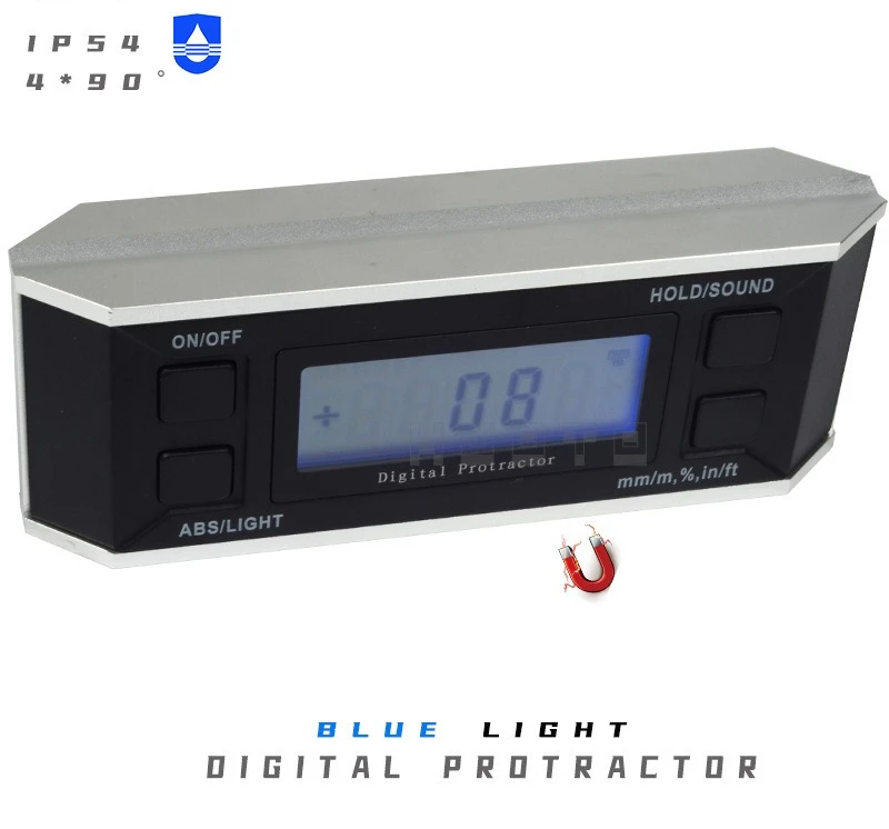Display Inclination Box IP54 Digital Display Inclination Meter Digital Display Angle Ruler Horizontal Ruler Slope Ruler Tool