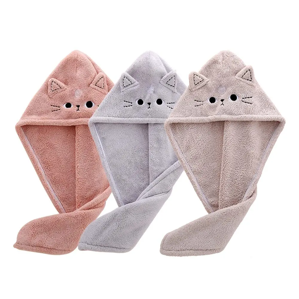 

Cute Cat Microfiber Hair Towel Wrap for Kids,Hair Drying Towels,Rapid Dry Hair Turban,Funny Twist Hair Towel for Curly Long Hair