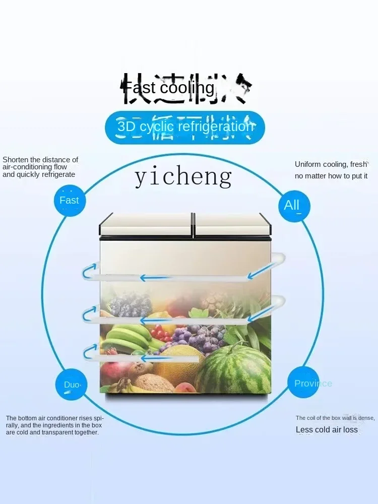 Household Full Frozen Small Mini Power Saving Frost-Free Dual-Use Storage Food in Refrigerator Freezer