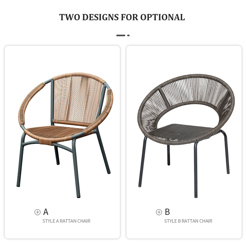 All Weather Indoor Outdoor Oval Acapulco Chair Weave Rattan Rope Lounge Cafe Patio Garden Chair