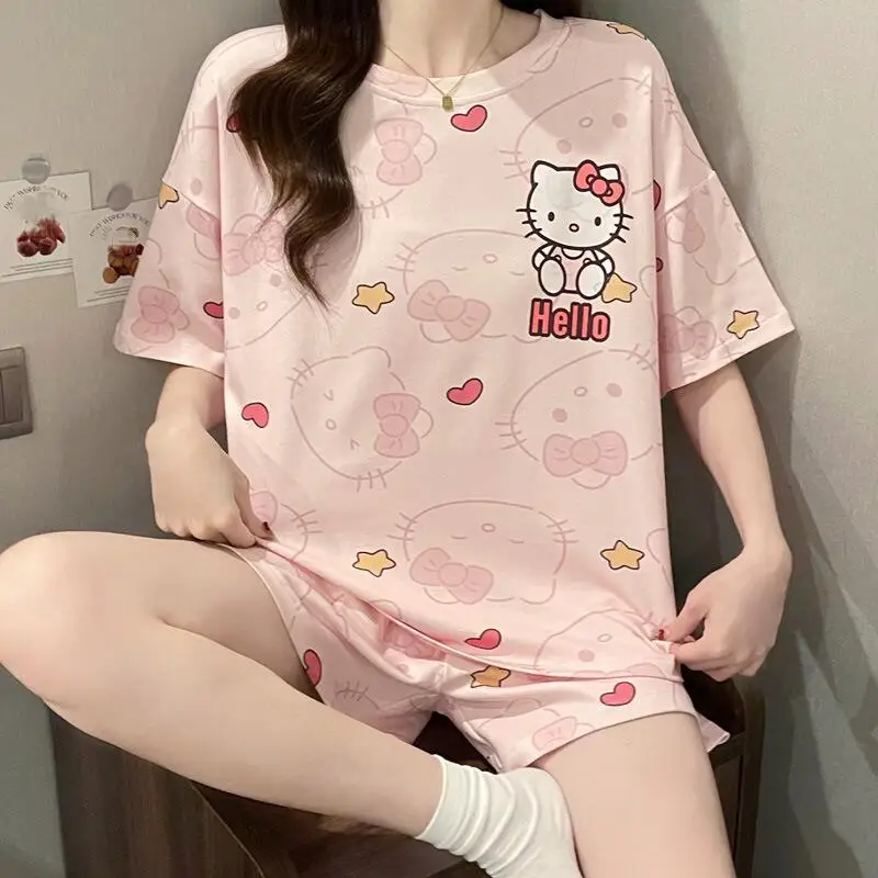 

Cartoon Anime Women's New Summer Home Clothes Sweet Cute Youth Short Sleeved Shorts Pajamas Student Comfortable Breathable Set