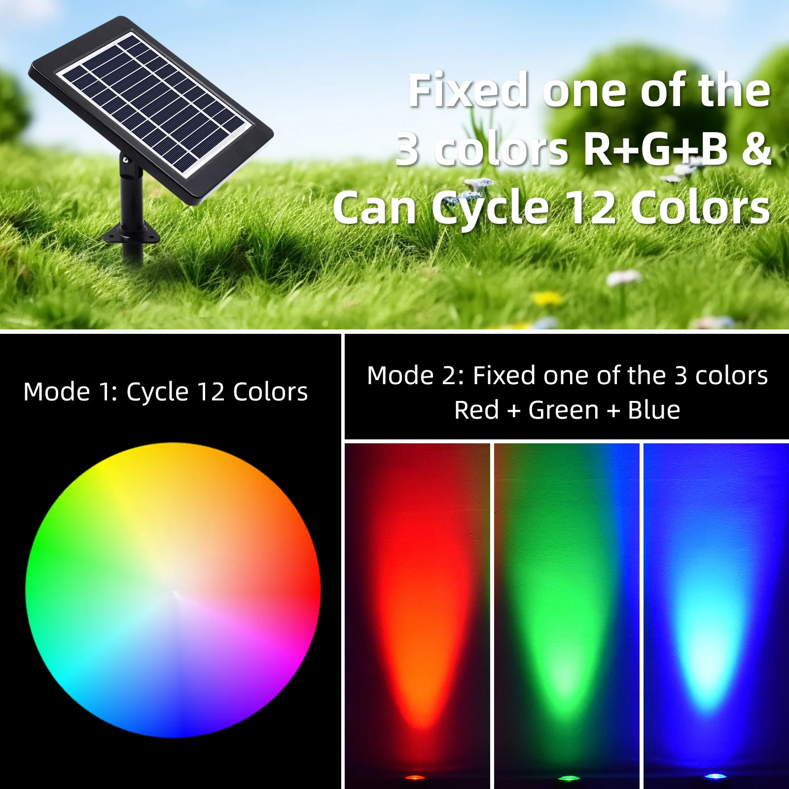LED-Solars trahler wasserdicht solar betriebene Gartenteich Licht RGB Farbe Rasen Hinterhof Beleuchtung Outdoor-Sicherheit Landschafts lampe