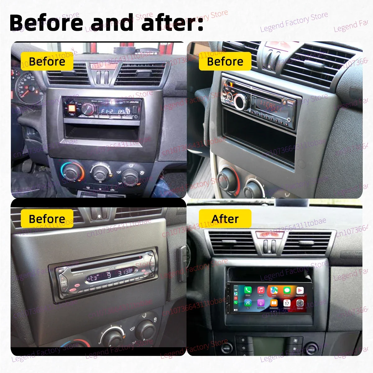 For Fiat Stilo 2001-2010 6.9 Inch Screen 1 Din Radio Android Car Multimedia Stereo Head Unit Carplay Autoradio GPS BT Navigation