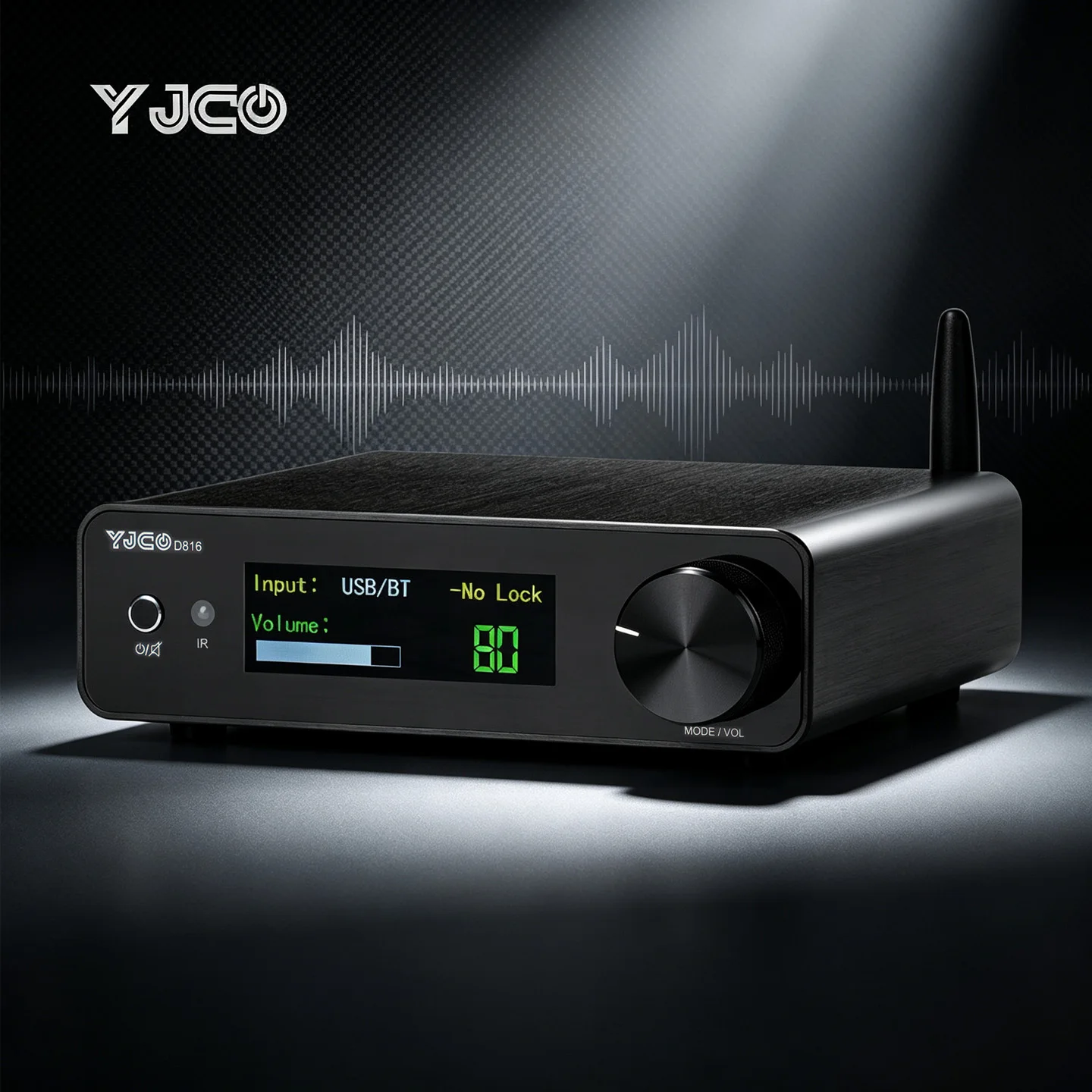 YJCO Power Amplifier ACM8816 300W×2 HiFi Bluetooth 5.4 LDAC Digital Audio Amp Optical Coaxial USB Input for Passive Speakers