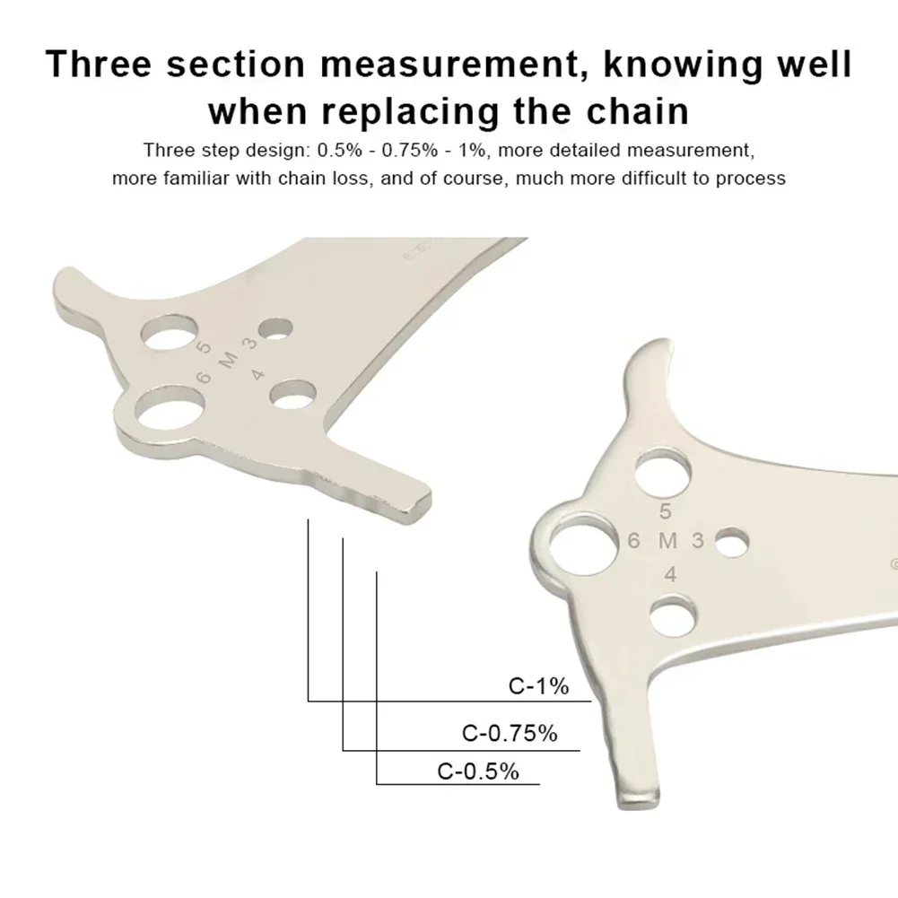 1pc Mountain Road Bicycle Measuring Gauge Tool Wear Measurement Chain Ruler Caliper Stainless Steel 43g Bicycle Accessories