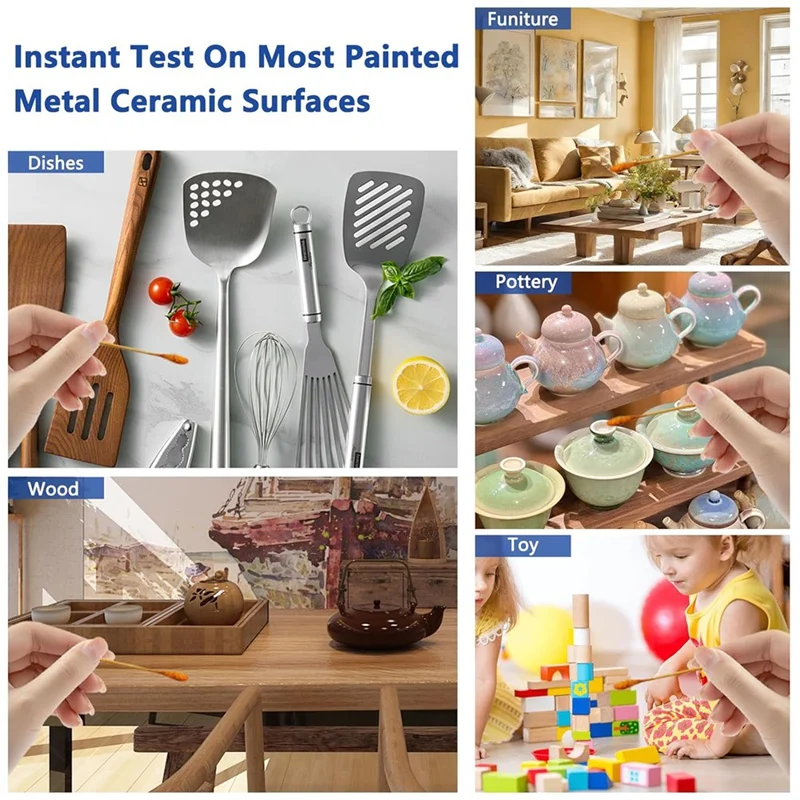 Lead Test Swabs, Instant Lead Test Kit, Rapid Home Use Test For Painted Surfaces, Ceramics, Plates, Metal, Wood