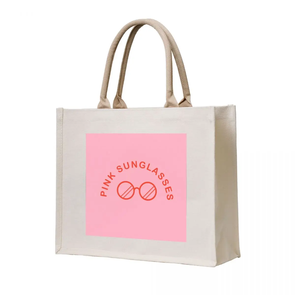 

Vintage Pink Sunglasses Logo Tote Bag Canvas shoulder bag eco pack hand bag