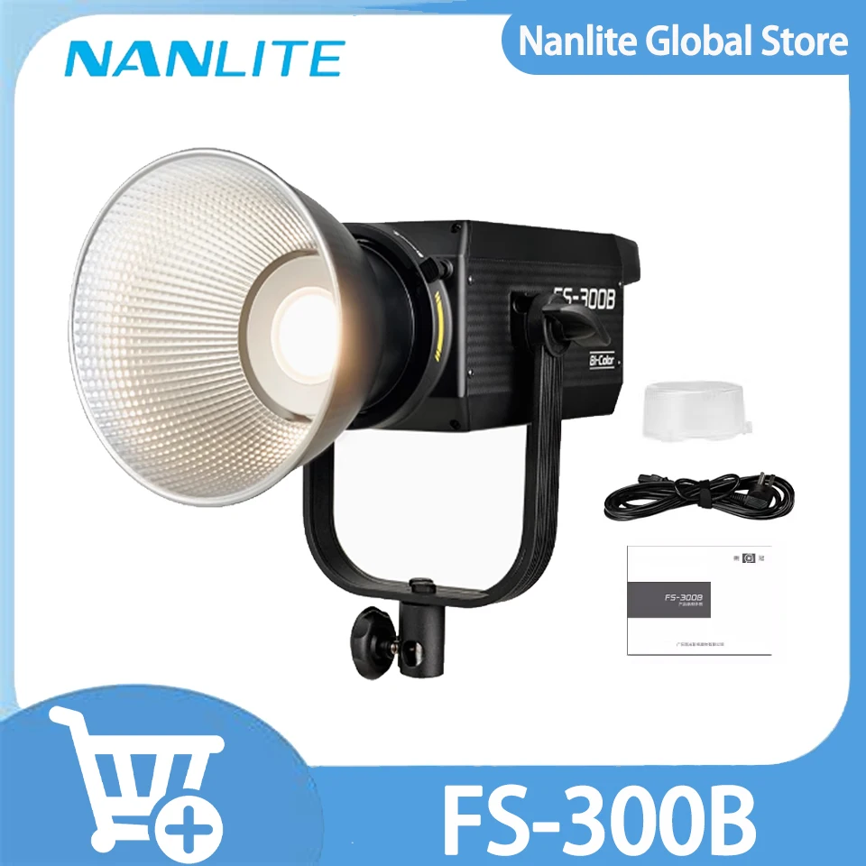 Nanlite FS-300B Bi-color COB Spotlight 350W 2700K-6500K Video Light Photography Lighting Fill Light 2.4G Bluetooth NANLINK APP