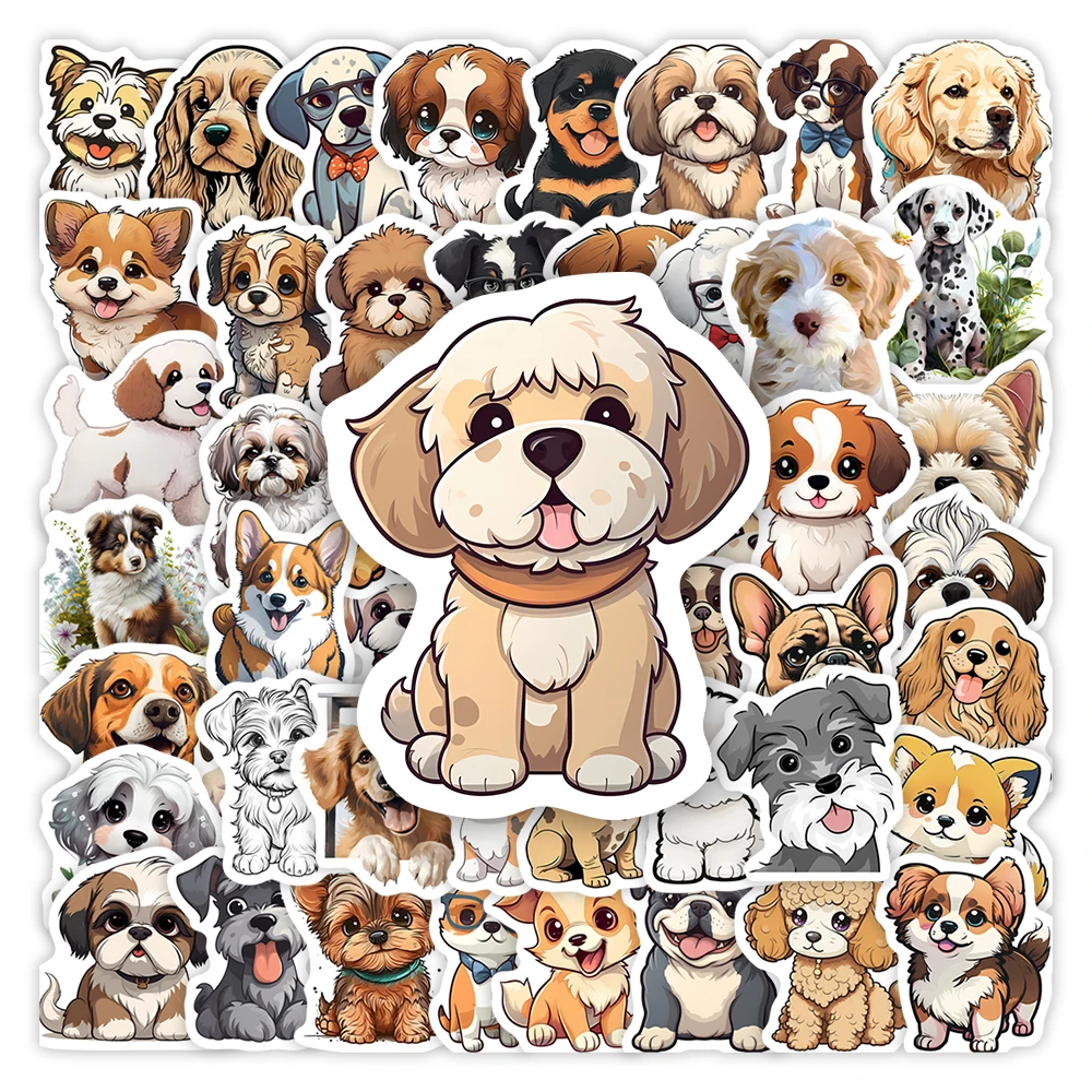 Cute Cartoon Puppy Dog Stickers Pet Animals DIY Kids Toys Waterproof Decal for Laptop Scrapbook Phone Journal Bottle Decoration