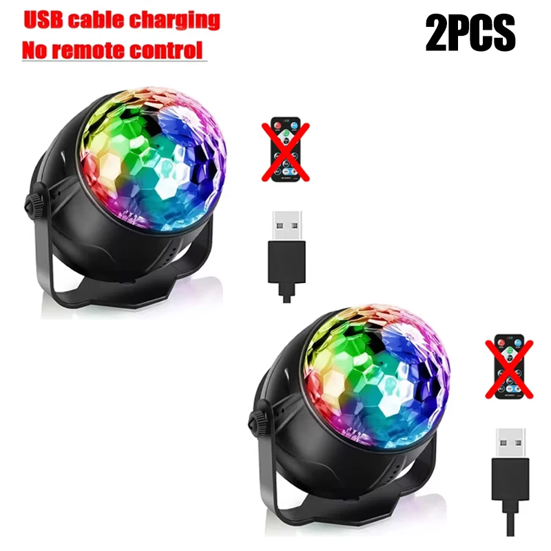 RGB LED Stage Disco Light Roterende DJ Ball Strobe Afstandsbediening Geluidscontrole Magic Dance Car Kerstcadeau Party Club Laser Show Lamp