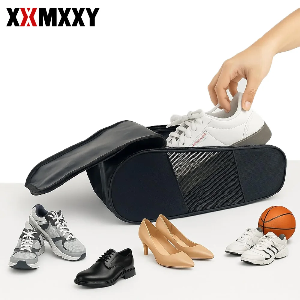 

1PC Breathable Golf Shoe Storage Bag, Portable Waterproof Oxford Sports Shoe Bag with Zipper for Travel