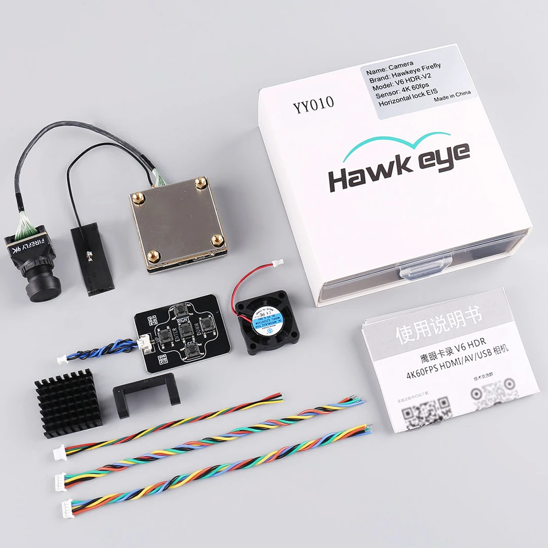 Hawkeye Firefly V6 LITE 4K 60FPS HDR WiFi HDMI / AV 8X DZOOM Camera 170 Degrees Lens / RC Remote Control For RC Model Parts