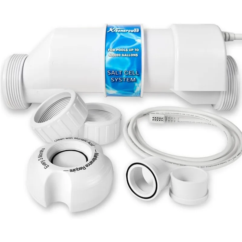 

XtremepowerUS Universal Salt Cell Plate Chlorination for In-Ground Swimming Pools up to 40,000 Gallons Build-in Sensor