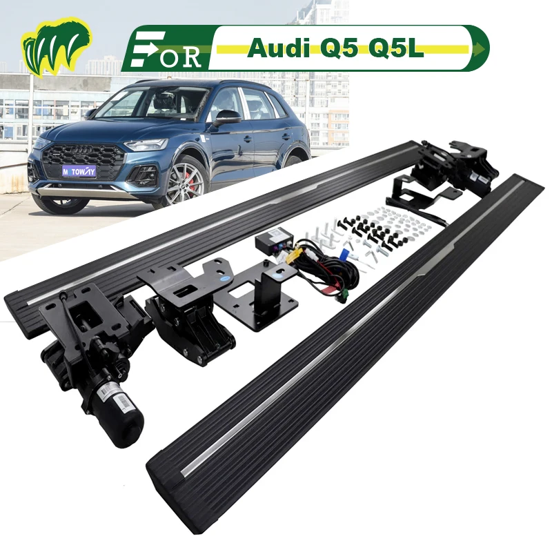 

2Pcs For Audi Q5 Q5L 20 21 22 2008-2023 SUV Truck Electric intelligence Running Boards Bar Pedals Side Step Bars with LED Lights