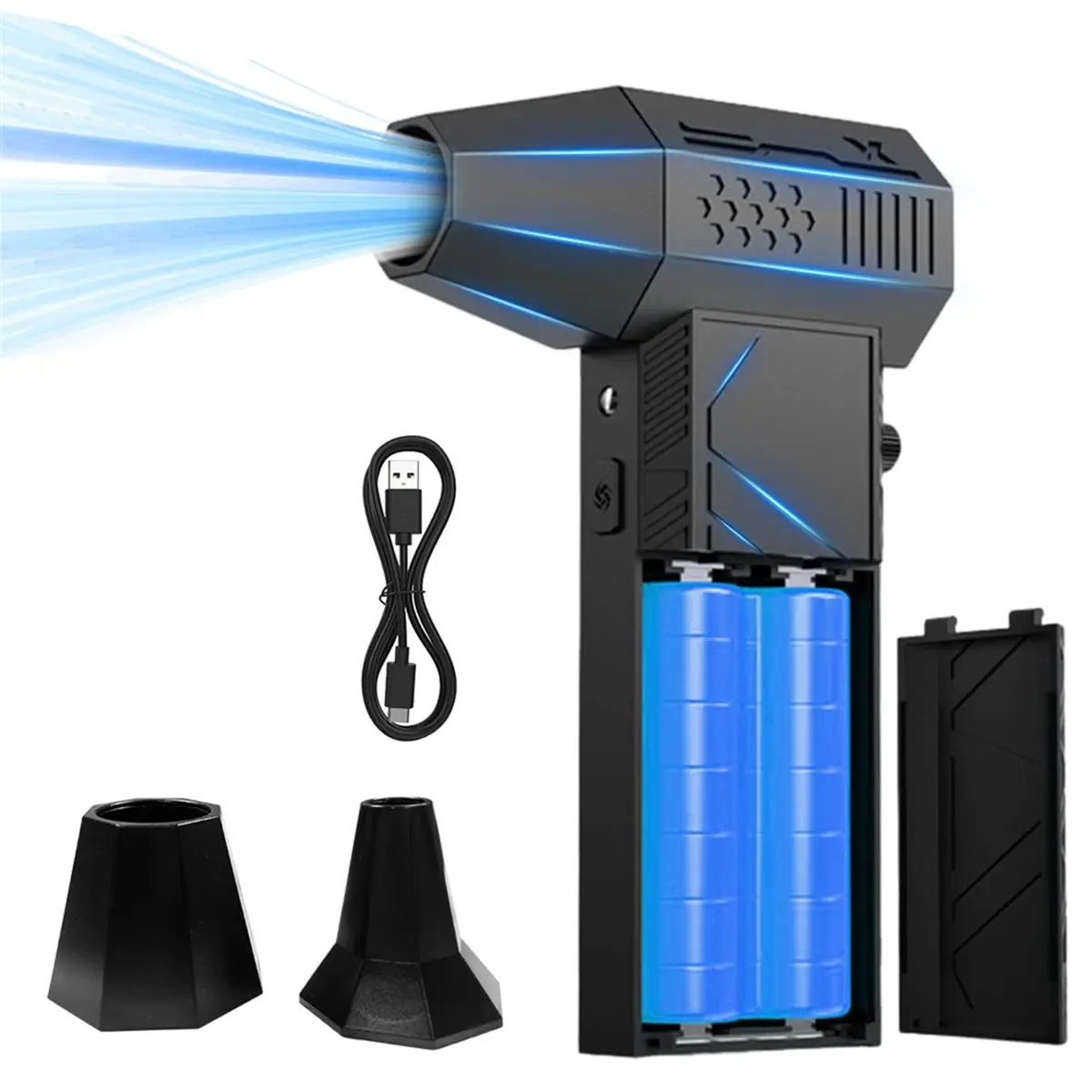 【SPECIAL OFFER】35000RPM Air Blower Brushless Turbo Blower Jet Fan Vacuum with Replaceable Battery Led Light for Dust Removal Cle