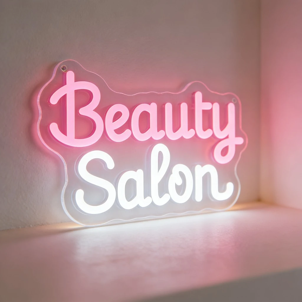 

Неоновая вывеска для салона красоты: светодиодная подсветка для домашнего декора, вечеринок, баров, салонов. Яркое свечение создает уютную романтическую атмосферу.
