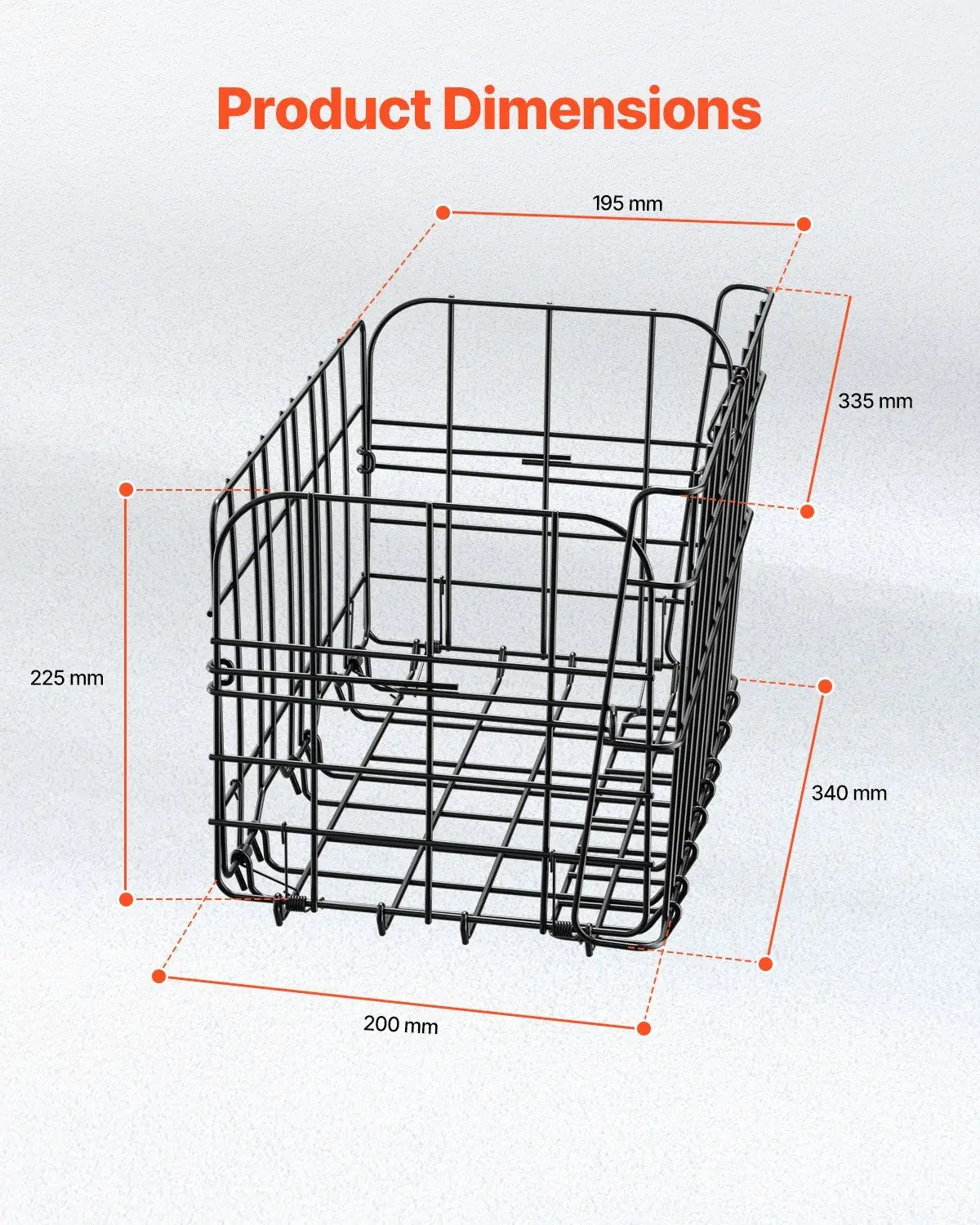 Zusammenklappbarer Fahrradkorb hinten mit Gepäcknetz, herausnehmbarer Innentasche und wasserdichter Abdeckung, Fahrradkorb für den Transport von Lebensmitteln und Haustieren