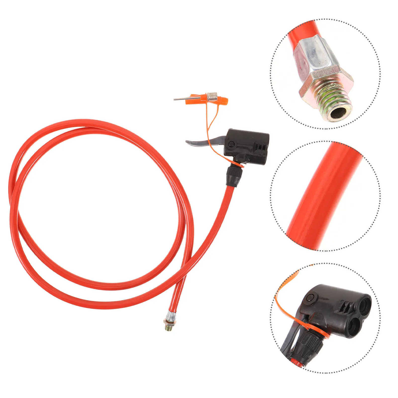 

Premium Anti-Freeze Bicycle Inflator Hose Reusable Bike Pump Hose with Valve Adapters for Compatible