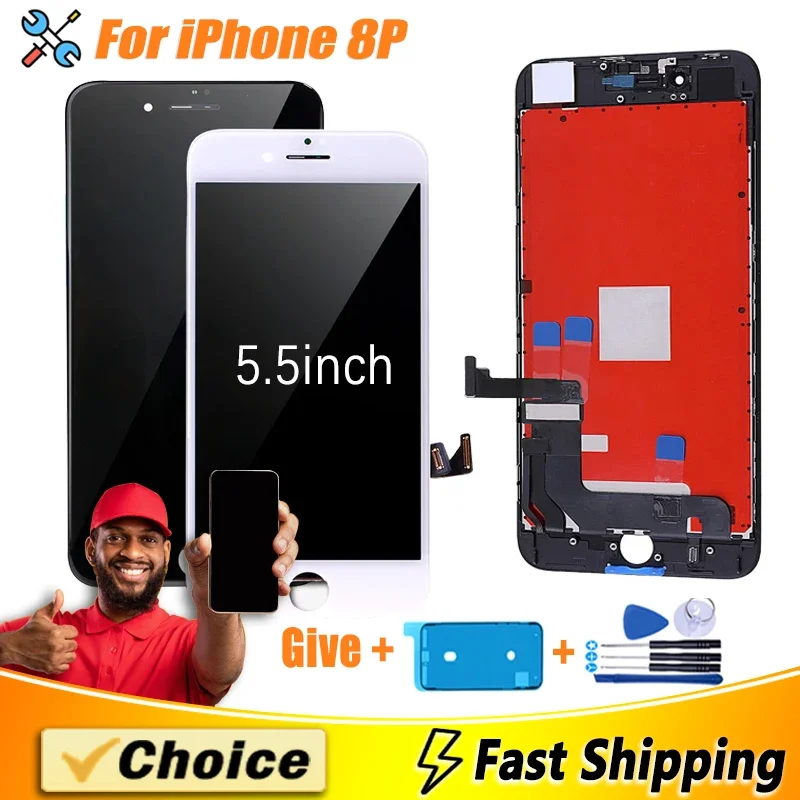 

AAAA Grade For iPhone 8 Plus LCD Perfect 3D Touch Screen Digitizer Assembly For iPhone 8 P Display Screen Repair Replacement