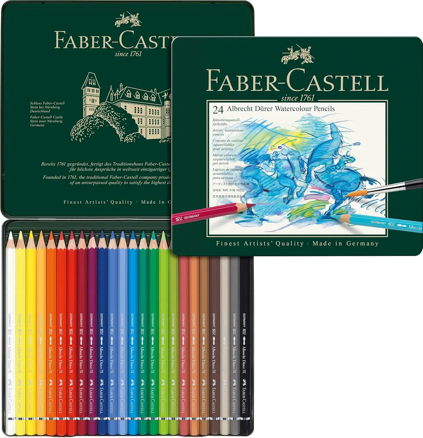 

Professional Watercolor Pencils in Tin Case, 24 Assorted Colors for Artists and Hobbyists