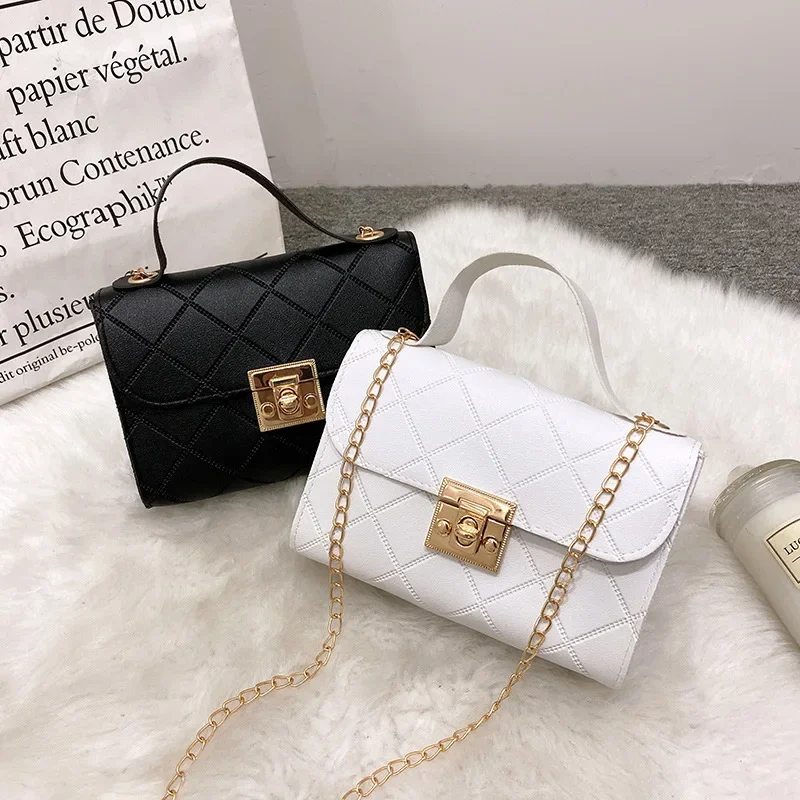 Ladies hand bags Women\'s bag Chain crossbody bag Simple and fashionable portable small square bag mini bag  tote bag