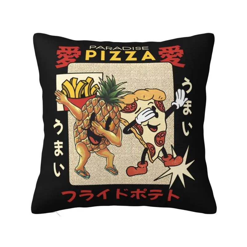 Pineapple Pizza Dabbing Cushion Cover 45x45 cm Polyester Throw Pillow Case For Sofa Car Seat Home Decoration Pillowslip