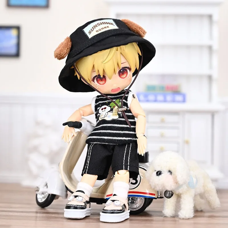

ob11 Baby Clothes Puppy Summer Beach p9 vest Short Sleeved gsc Shorts 1/12 bjd doll clothes accessories