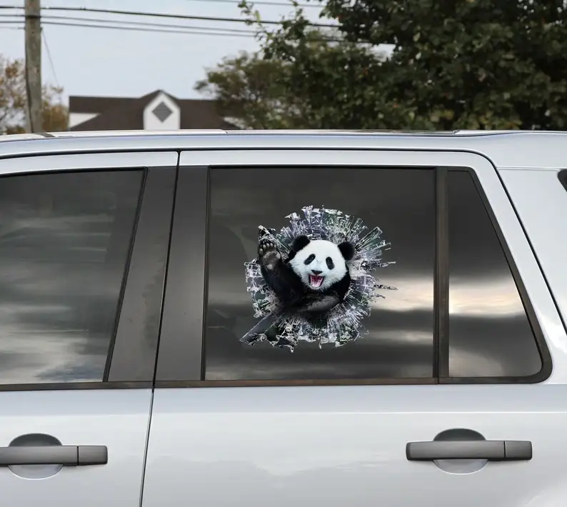 Panda window decal, car sticker, Panda car decal