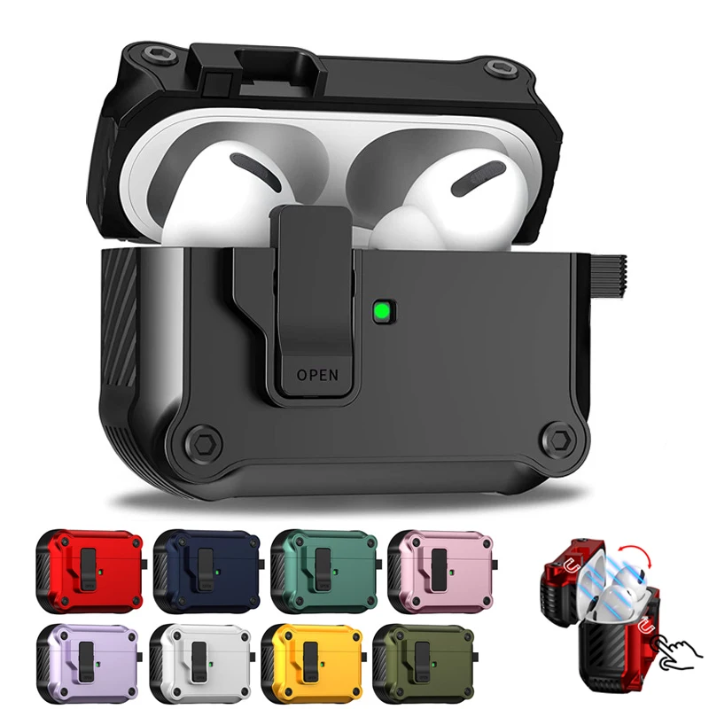 

Bluetooth Headphones Protective Case For Apple Airpods 4 Pro 2 Pro2 TWS Earphones For air pods Earbud Cover Shockproof With Hook
